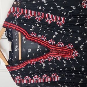 Ulla Johnson silk sheer boho top long sleeve sz 4